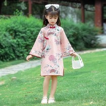 Parent-child Sisters Suede Suede Doll Qipao 2022 Spring Girl Qipao Dress Girl Hanfu Winter China Wind Princess Dresses