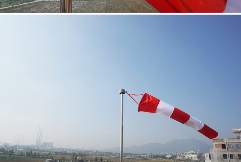 轻质防水型红白相间风向袋风向标风向布袋风向桶油气化专用屋顶