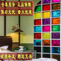 Hollow glass brick creative color background wall transparent partition wall Bathroom square living room entrance crystal brick