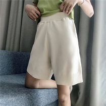 Early autumn womens autumn and winter 2021 New knitted shorts women wear loose high waist casual straight wide leg pants tide
