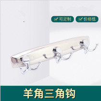 Jinhang bathroom brushed clothes perforated wall hanging door hanging clothes hook clothes hook 304 stainless steel three clothes hook E-103