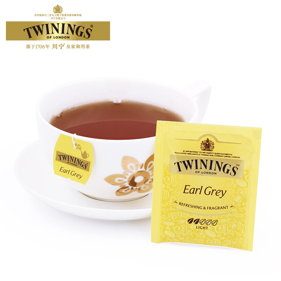 英国川宁twinings豪门伯爵红茶25片装 盒装茶包袋泡 波兰进口红茶
