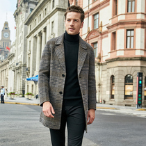 Autumn and winter double-sided mens woolen coat mens wool woolen woolen coat medium long windbreaker Chiroe coat
