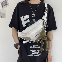 Canvas small bag female 2020 New Tide Art girl shoulder bag simple retro Harajuku style chest bag