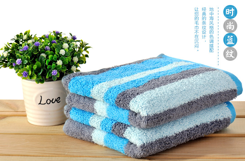 双灯毛巾3条装柔纱纯棉加厚吸水成人家用面巾情侣洗脸毛巾