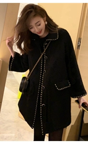 ANNA thời trang thu đông tính khí thời trang áo khoác cardigan dệt kim cạp cao quần ống rộng phù hợp với quần áo len nữ hai mảnh - Bộ đồ