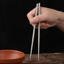 Sweep Outdoor Pure Titanium Cutlery Chopsticks Hollow Short Round Chopstick Boxed Travel Hygiene Carry Children Cutlery