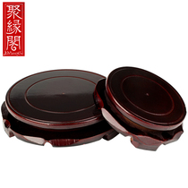 Ju Yuange Buddha statue bronze ornaments flower pot vase fish tank strange stone base tray round wooden bracket rotatable