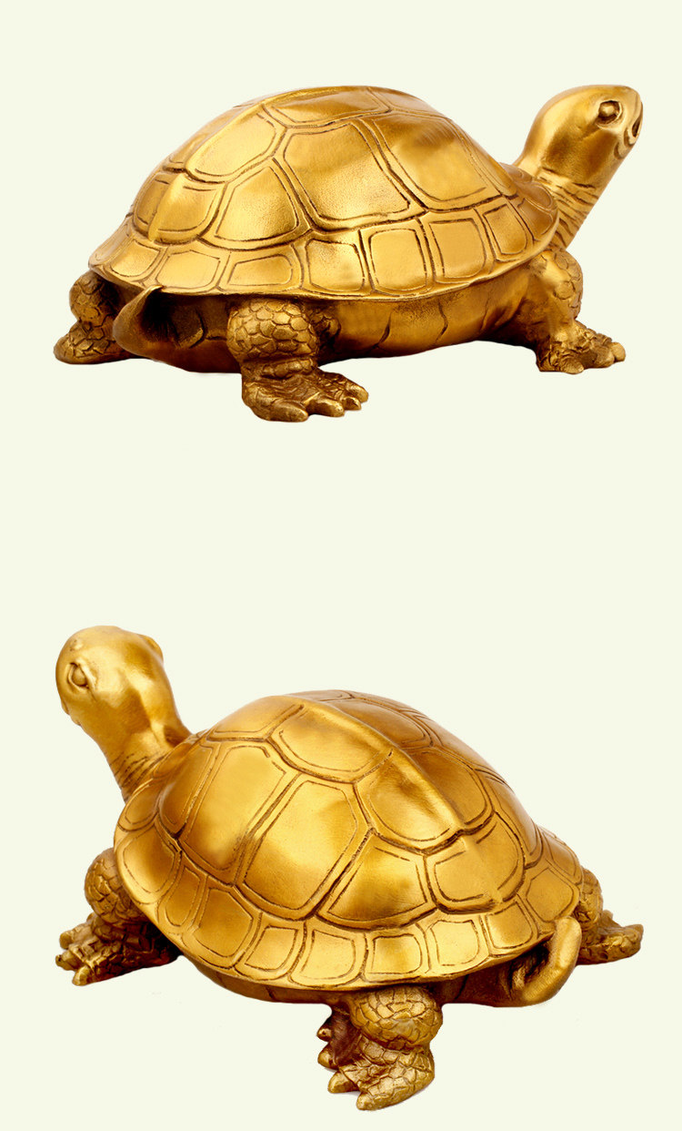 聚缘阁中式客厅铜乌龟摆件铜龟黄铜长寿龟居家小乌龟金钱龟工艺品
