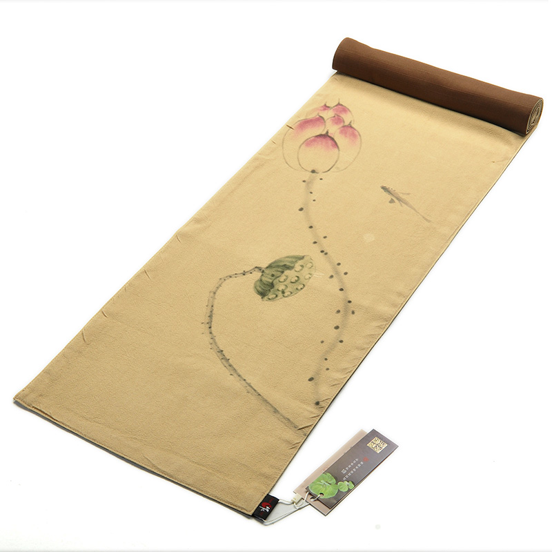 Howe auspicious hand - made oil hemp tea table Japanese double checking cotton fiber mat linen cloth mat zen tea table flag