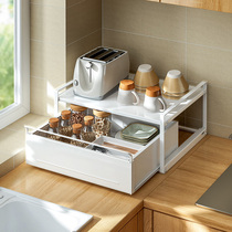 Kitchen drawn shelf sketching frame microwave oven oven container desktop supplies flavor storage basket