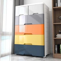 Plastic drawer containing cabinet Nightstand Multifunction Home Storage Compartment Large Wardrobe Multilayer Finishing Five Bucket Cabinet