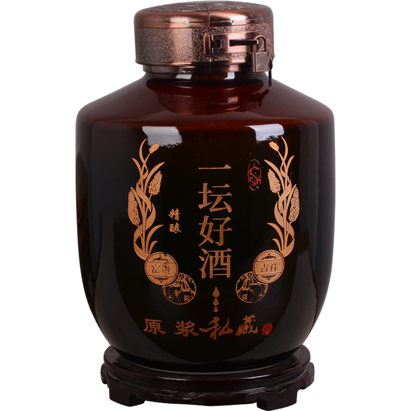 Home 5 jins of archaize of jingdezhen ceramic wine jar 10 jins to empty it with cover sealing liquor brewing tank