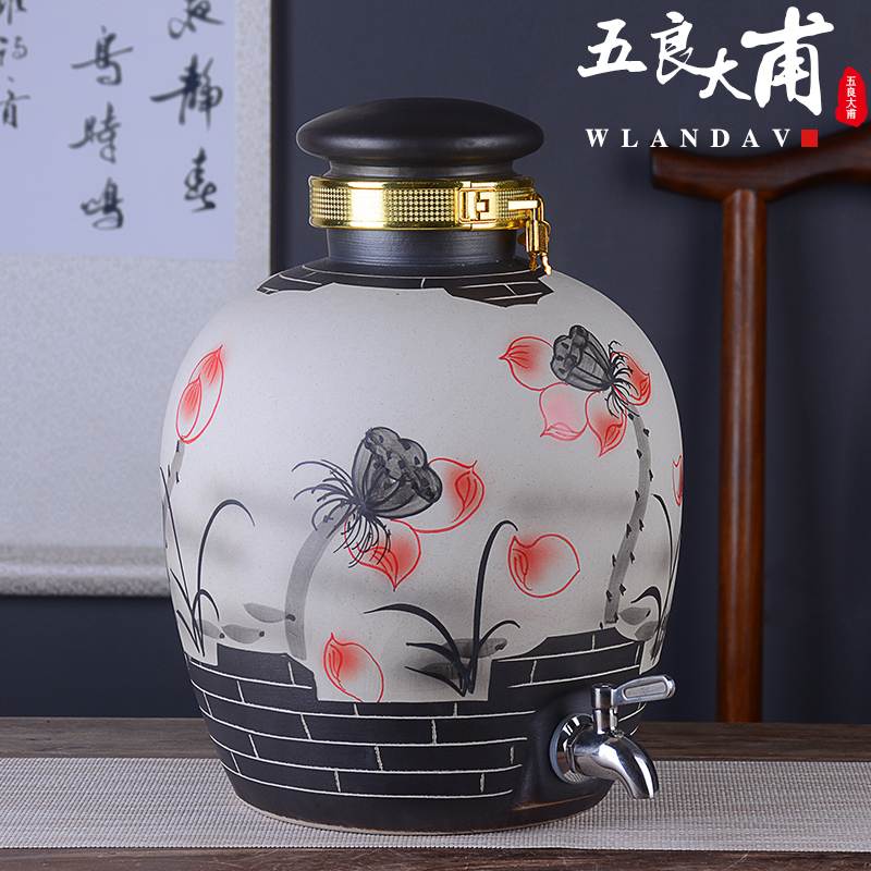 Archaize of jingdezhen ceramic wind mercifully wine jars home 10 jins 20 jins 30 jins 50 to seal storage SanJiu bottles and as cans