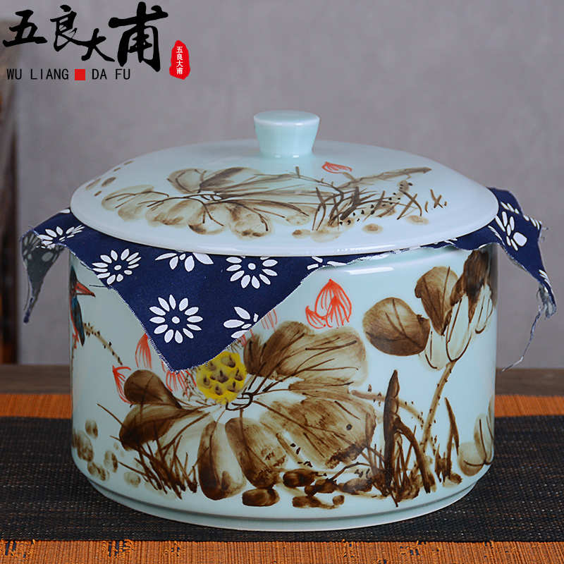 Jingdezhen ceramic seal tank of household grain storage tank retro receive tea storage sealed box