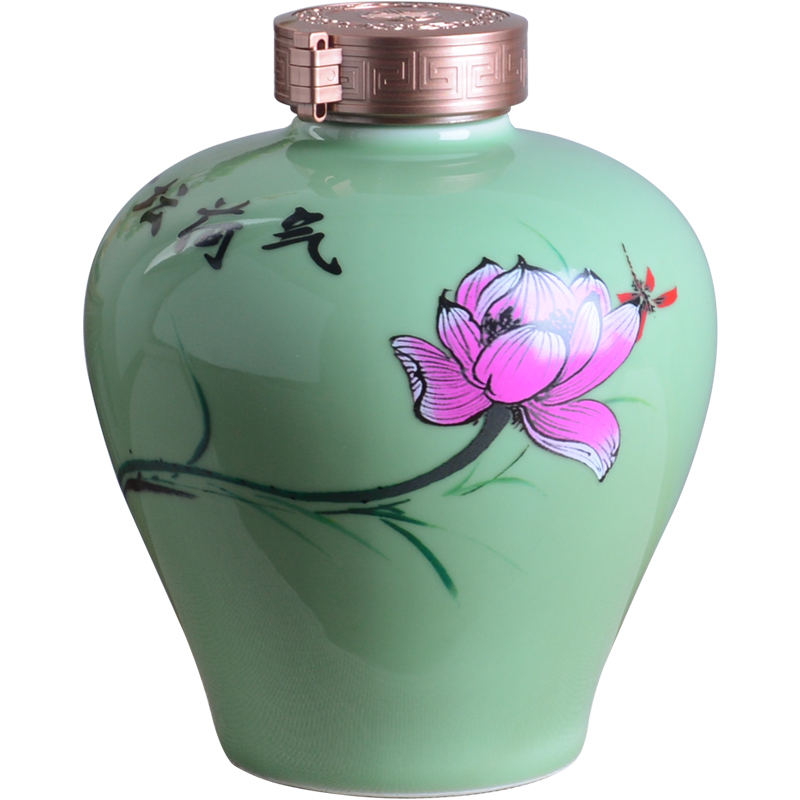 Jingdezhen ceramic jar 1 catty 3 kg 5 kg pack with gift box wine bottles household archaize seal storage tank