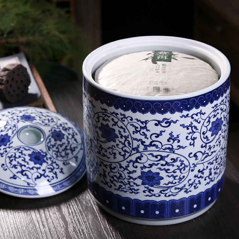 Jingdezhen ceramic tea pot of bread seven large pu seal can save tea urn detong wake receives ceramic tea urn