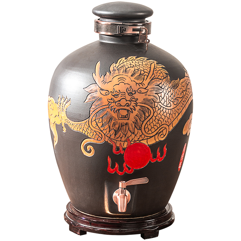 Jingdezhen ceramic wine jars home 10 jins 20 jins 50 to hoard sealing liquor with leading wine barrel