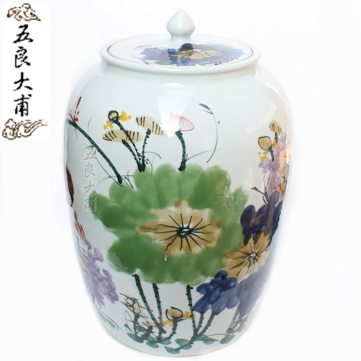 Five good big just 100 jins of jingdezhen ceramic jars jar sealed as cans of autumn lotus checking