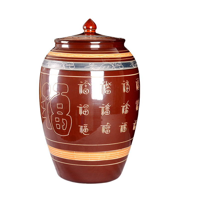 Jingdezhen ceramic jars lead - free thickening brewed liquor cylinder 100 jin wine grape jars 50 kg wine jars