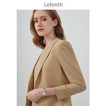 Lelen OL intellectual camel blazer blazer womens temperament simple commuter suit dress two-piece fashion dress
