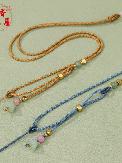 펜던트 싱글 편 로터스 포드 목걸이 로프 핸드 짠 DIY 펜던트 체인 조절 가능한 다목적 문화 끈 매듭 펜던트 싱글 편 로터스 포드 목걸이 로프 핸드 짠 DIY 펜던트 체인 조절 가능한 다목적 문화 끈 매듭