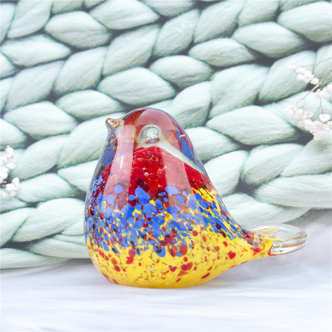 琉璃小鸟摆件 情侣鸟纯手工玻璃工艺品 毕业礼物桌面镇纸书架装饰