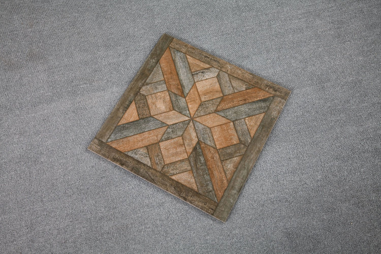 楼兰陶瓷瓷砖仿古砖拼图木纹砖 椰林树影 600x600 kvld60015