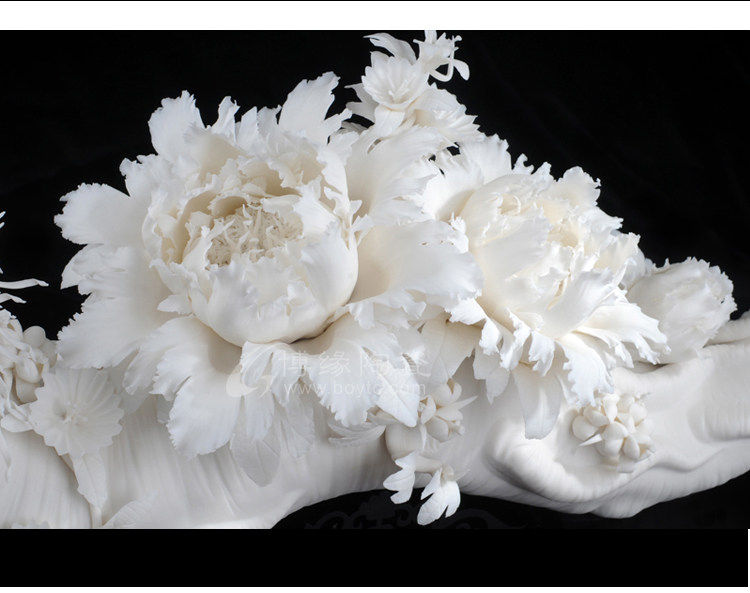 德化白瓷瓷花德化花卉手工捏花客厅居家办公摆件装饰礼人生如意