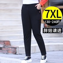 2021 autumn and winter plus fat plus size womens pants fat mm elastic high waist slim casual elastic small feet pants 200kg