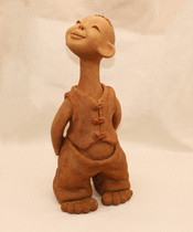 Handmade pottery figures Creative Clay Figurines Doll Character Ceramic Eva Pottery Clay Figurines long neck hem pieces