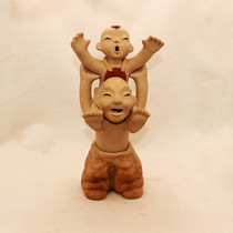 Handmade Pottery Clay Man Clay Figure Ceramic Doll Hotel Decorated with Tao Peoples Furnishing Lord Sun Le