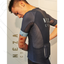 NEZA Shark blue steelmens ultra-light sunscreen cycling suit breathable short-sleeved top road cycling summer