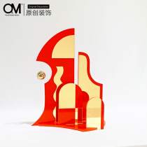 OM Decorative Gold Red Stereo Crafts New Year Display Ornaments Children's Clothing Shop Modern Art Soft Window Meichen