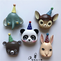 Warm rabbit can be creative cute cartoon animal baby elephant panda fawn Bear rabbit resin refrigerator sticker