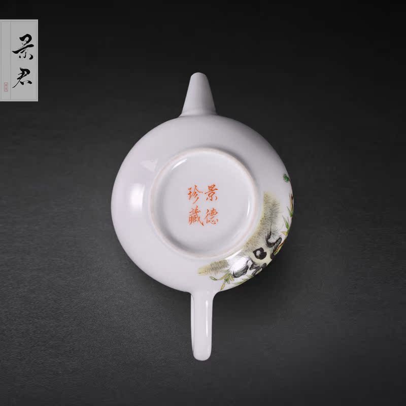 Jingdezhen manual powder enamel teapot small household kung fu tea pot JingJun ceramic teapot flower pot of tea