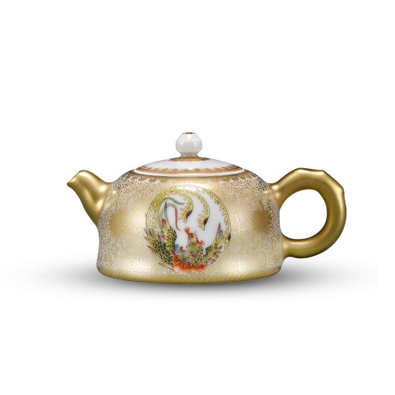 JingJun jingdezhen hand - made ceramic teapot kung fu tea set porcelain teapot single pot of tea set to filter the teapot