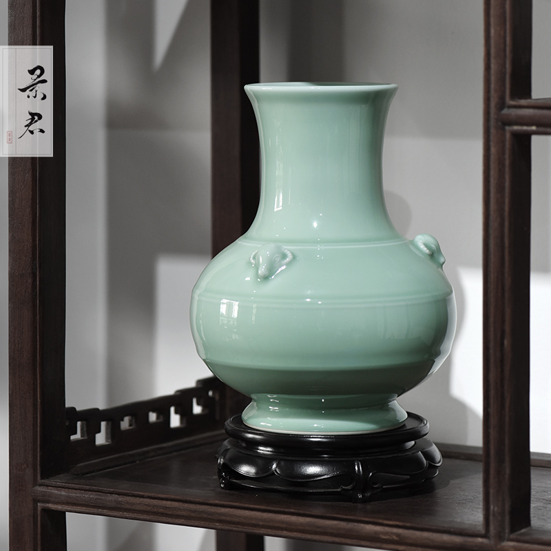 JingJun jingdezhen hand - made antique green glazed pottery, porcelain vases flower arranging furnishing articles, the sitting room porch decoration