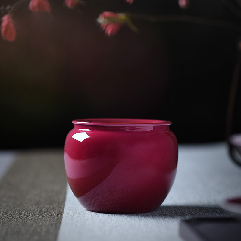 Rouge beauty JingJun jingdezhen ceramics glaze all hand in hot cylinder tea table accessories
