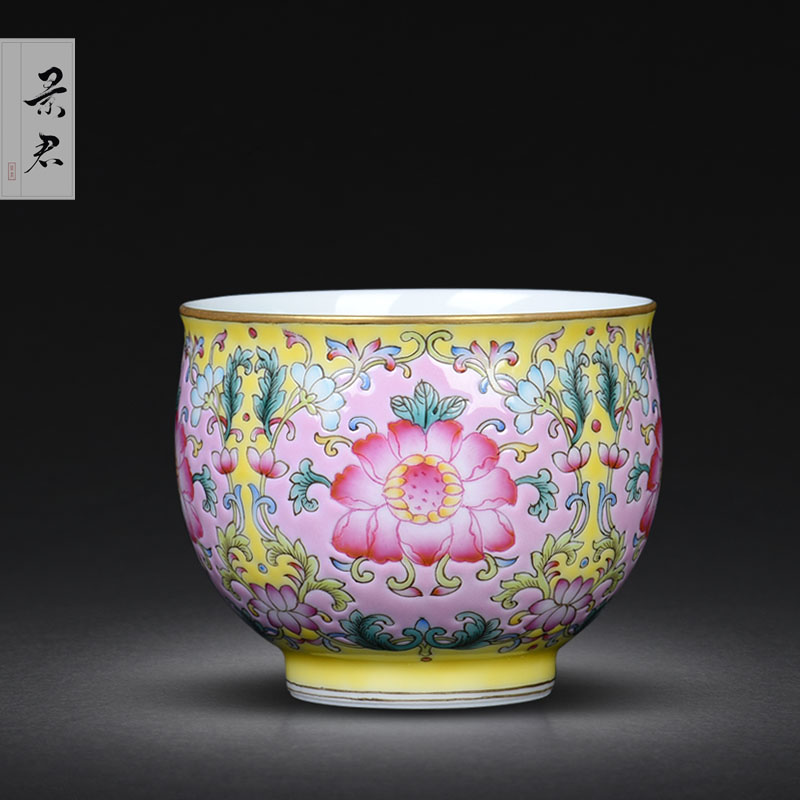 Hand - made JingJun jingdezhen ceramics colored enamel design all Hand sample tea cup cup masters cup