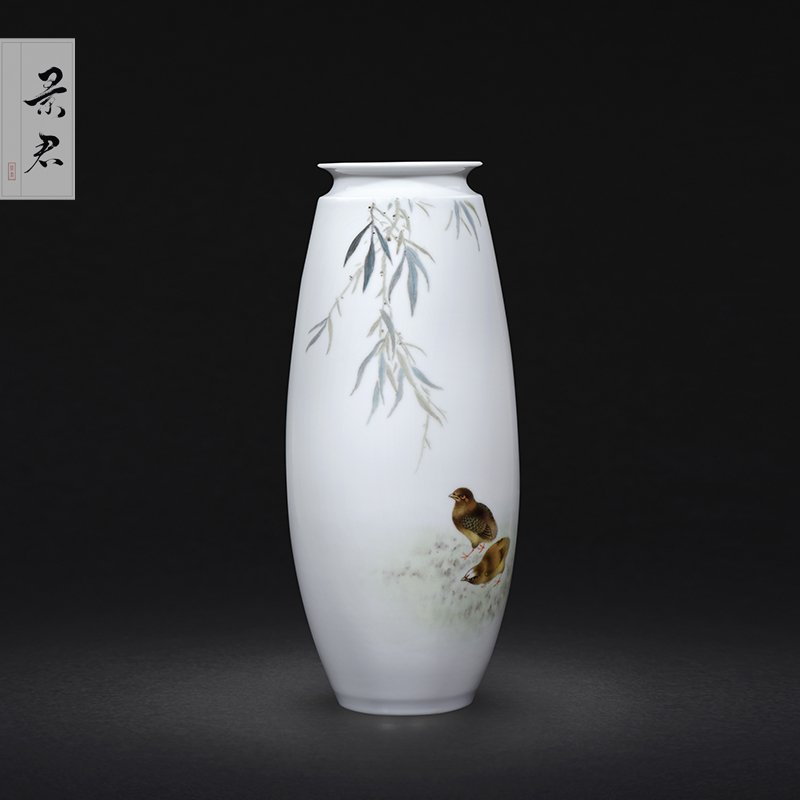 Jingdezhen ceramics hand - made painting of flowers and pastel celadon vase home sitting room craft supplies restoring ancient ways furnishing articles