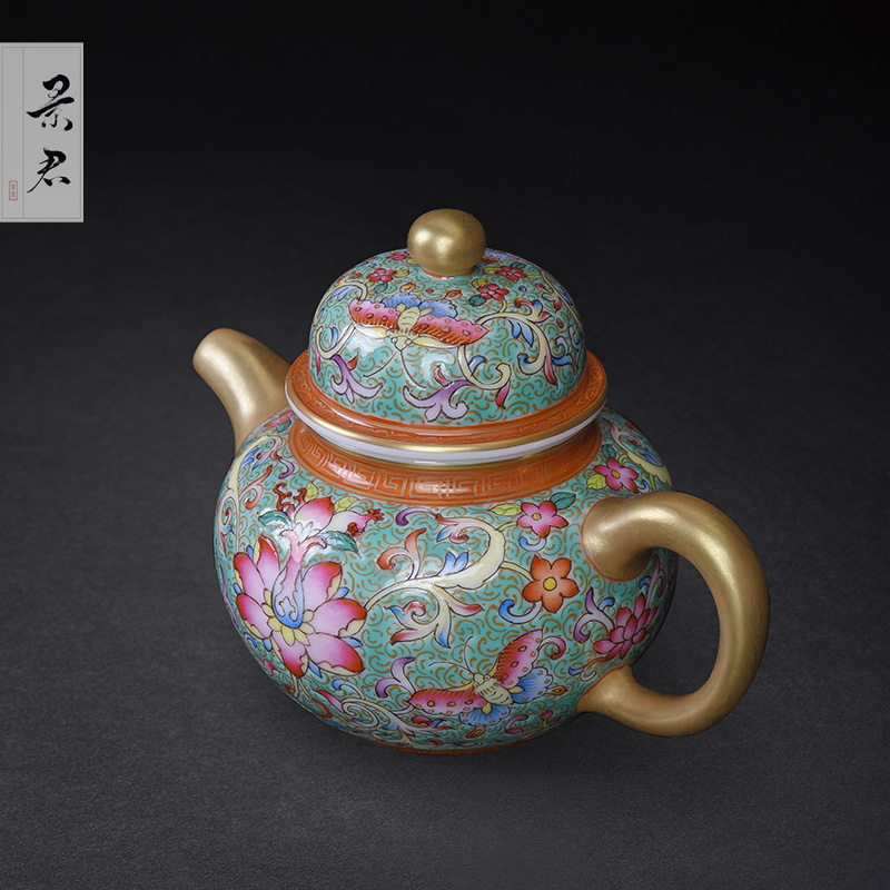 JingJun jingdezhen hand - made ceramic teapot kung fu tea set single pot of tea set to filter the teapot