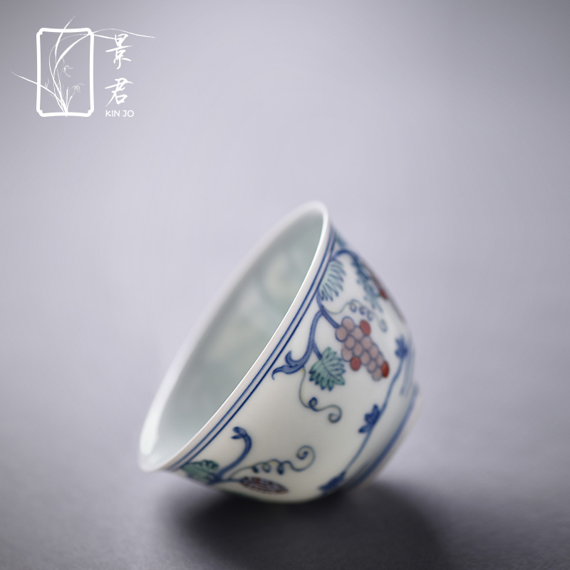 JingJun hand - made porcelain of jingdezhen ceramics bucket color sample tea cup kung fu tea tea masters cup