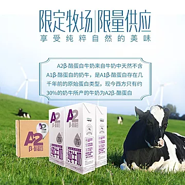 视界牧业A2β-酪蛋白纯牛奶250ml*20盒[65元优惠券]-寻折猪