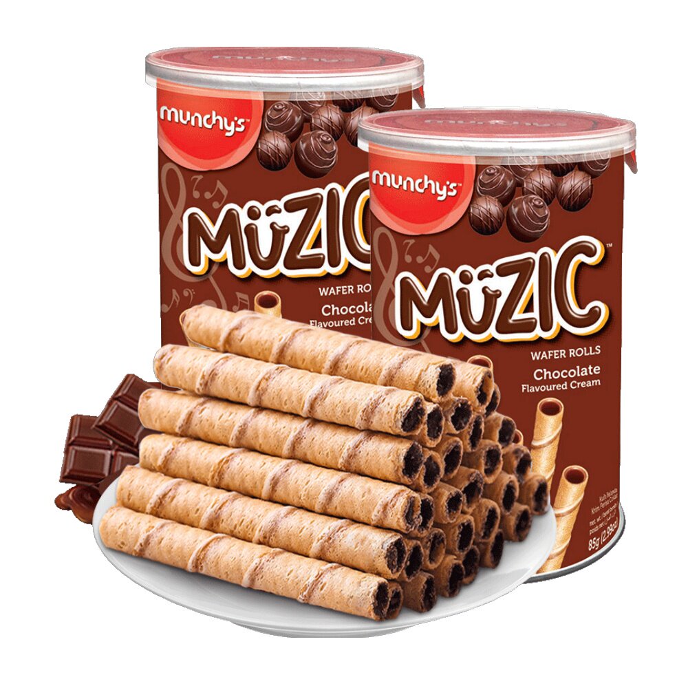 88vip:马奇新新 巧克力注芯蛋卷威化饼干 85g*2罐