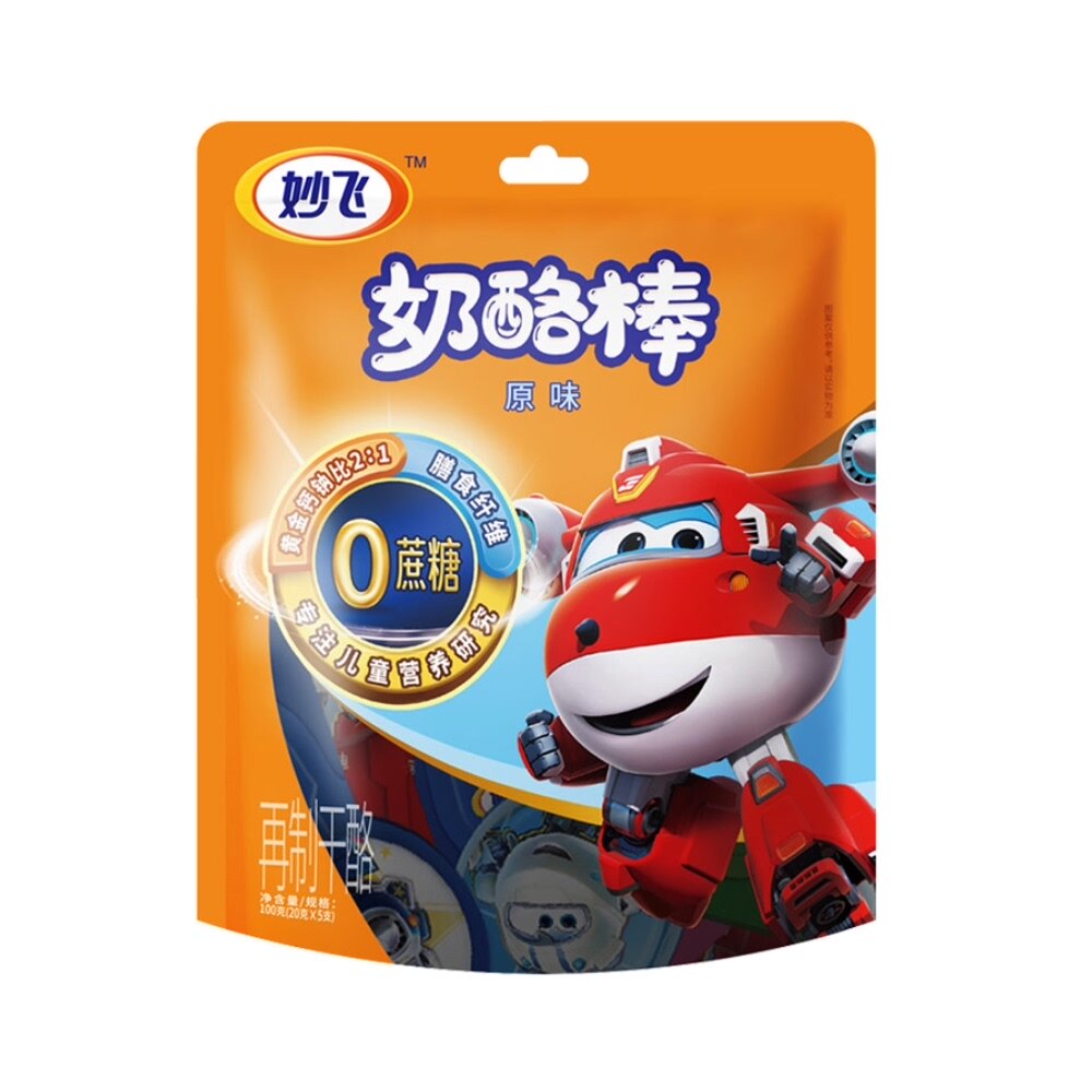 妙飞0添加蔗糖奶酪棒儿童零食营养棒棒乳酪棒即食原味100g奶酪棒