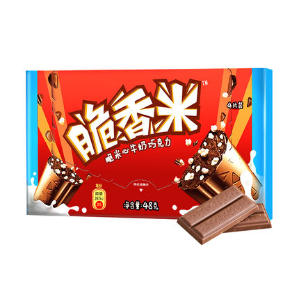 ¥2.86 88VIP、批发价: Dove 德芙 巧克力脆香米4片装 48g