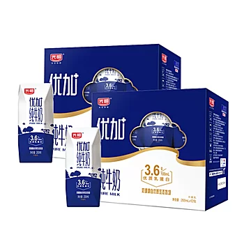 【光明】优加纯牛奶200mL*12盒*2箱钻石装[5元优惠券]-寻折猪