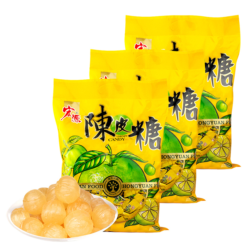 宏源糖果陈皮糖1065g大包水果糖酸甜糖年货结婚喜糖儿童年货零食