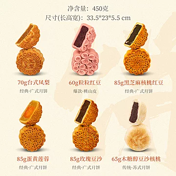 知味观清风福月450g6味6饼中秋苏式月饼[20元优惠券]-寻折猪